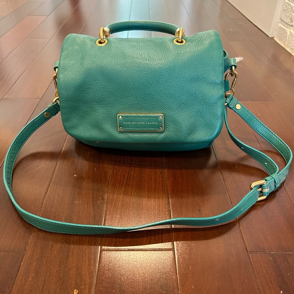 Marc by Marc Jacobs green calfskin satchel